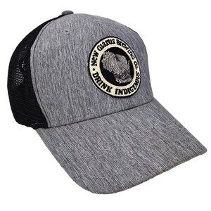 New Glarus Brewing Hat Black Gray Snapback Trucker Cap Wisconsin Craft Beer Logo